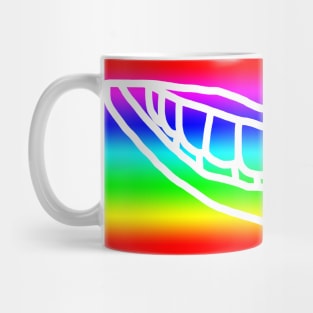 Rainbow Stripes Minimal Lips Mug